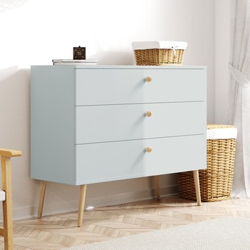 Komoda BOHO z szufladami na wysokich drewnianych nogach - szary mat Stone Grey