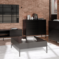 INDUST Ława Loftowa 90 cm z 2 szufladami i metalowymi nogami