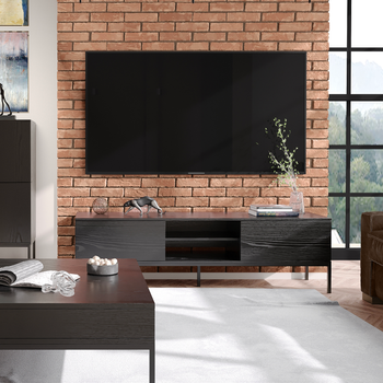 INDUST Szafka Loftowa RTV 170 cm z 2 szufladami i metalowymi nogami