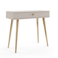 Konsola BOHO z szufladą na wysokich drewnianych nogach + cichy domek - Kaszmir