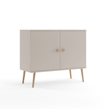 Komoda BOHO z drzwiczkami na wysokich drewnianych nogach - Kaszmir