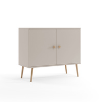 Komoda BOHO z drzwiczkami na wysokich drewnianych nogach - Kaszmir